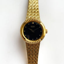 Load image into Gallery viewer, 1990s Ladies&#39; Gold-Tone Seiko Quartz Watch with Black Round Dial
