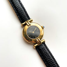 Load image into Gallery viewer, Cartier Must Colisée Vermeil - Gold-Plated Silver 925 with Black Dial
