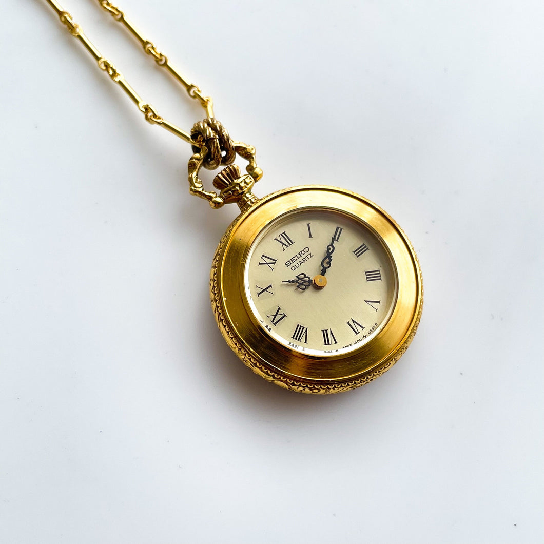 Vintage 1970s Ladies Seiko Pendant Mechanical Watch