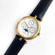 Load image into Gallery viewer, Very Rare Unisex 1989 Gucci Moonphase Quartz Watch with Three Sub-Dials
