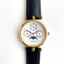 Load image into Gallery viewer, Very Rare Unisex 1989 Gucci Moonphase Quartz Watch with Three Sub-Dials
