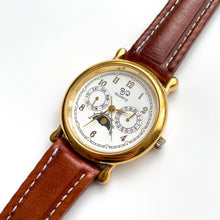 Load image into Gallery viewer, Vintage RJW Sun &amp; Moon Unisex Day-Date Quartz Watch
