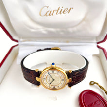 Load image into Gallery viewer, Cartier Must Vendome Vermeil - Gold-Plated Silver 925 with Beige Dial - With box and Papers
