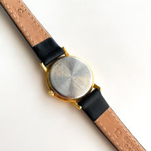 Load image into Gallery viewer, Vintage 1995 Ladies&#39; Gold-Plated Longines Quartz Watch with Black Leather Strap
