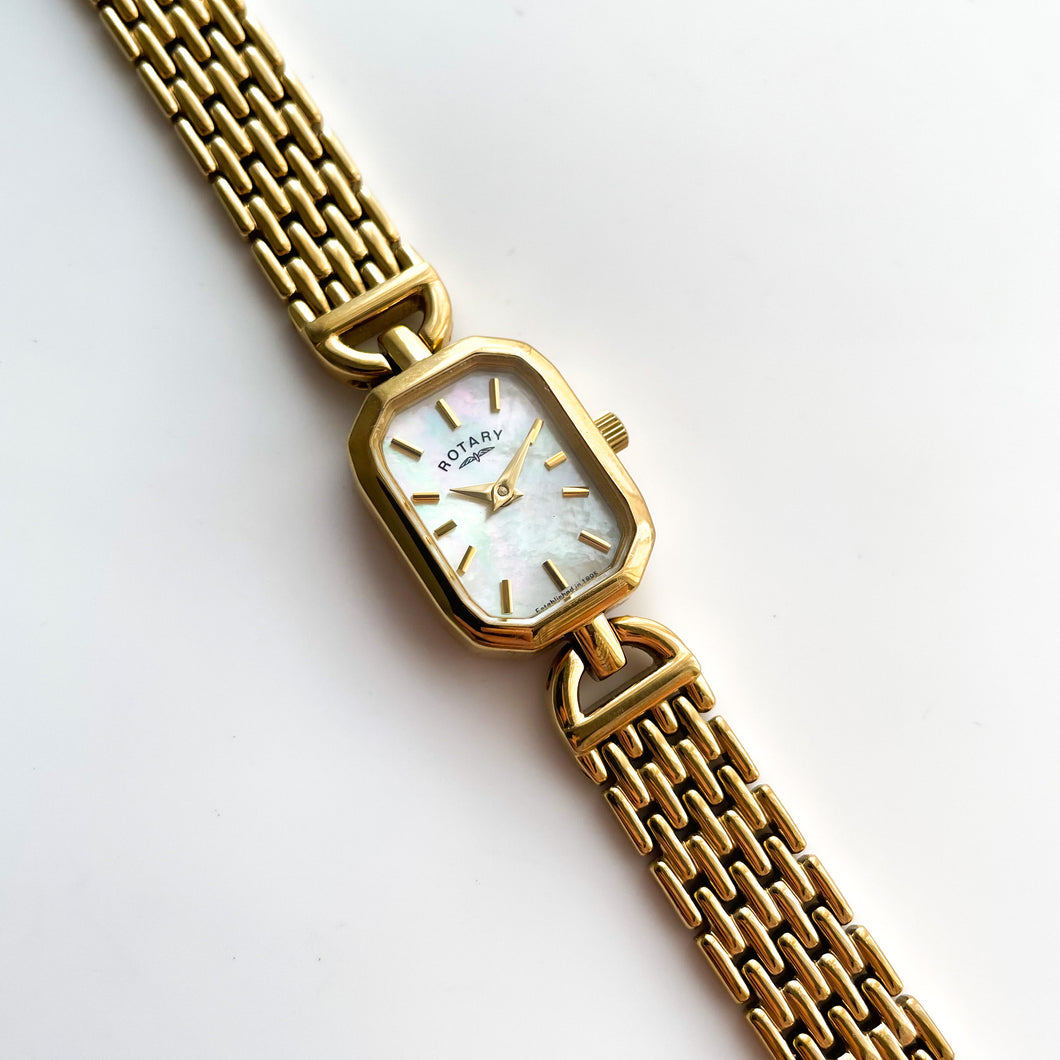 Petite Ladies' Rotary Quartz Watch With Gold-Plated Bracelet and Mother of Pearl Dial