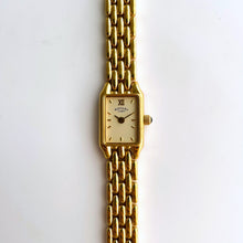 Load image into Gallery viewer, Petite Ladies&#39; Rotary Quartz Watch With Gold-Plated Bracelet and Rectangular Dial
