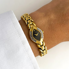 Load image into Gallery viewer, Rare Vintage 1993 Gold-Plated Ladies&#39; Seiko Quartz Watch With Diamond Bezel
