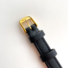 Load image into Gallery viewer, Vintage 1995 Ladies&#39; Gold-Plated Longines Quartz Watch with Black Leather Strap
