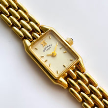 Load image into Gallery viewer, Petite Ladies&#39; Rotary Quartz Watch With Gold-Plated Bracelet and Rectangular Dial
