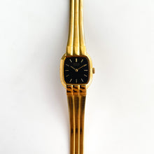 Load image into Gallery viewer, 1990s Ladies&#39; Gold-Plated Seiko Quartz Watch with Black Dial
