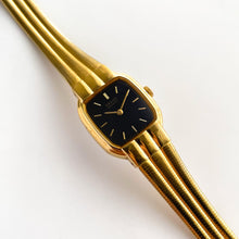 Load image into Gallery viewer, 1990s Ladies&#39; Gold-Plated Seiko Quartz Watch with Black Dial
