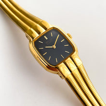 Load image into Gallery viewer, 1990s Ladies&#39; Gold-Plated Seiko Quartz Watch with Black Dial
