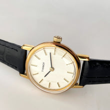 Load image into Gallery viewer, Gold-Plated Tissot Mechanical Watch with Black Leather Strap
