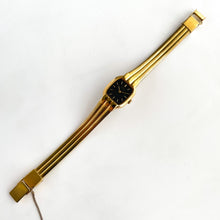 Load image into Gallery viewer, 1990s Ladies&#39; Gold-Plated Seiko Quartz Watch with Black Dial
