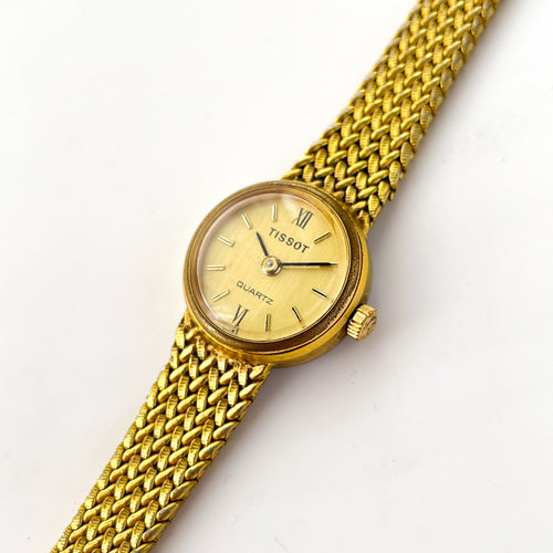 Vintage Ladies' Gold-Plated Tissot Quartz Watch With Integrated Bracelet