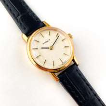 Load image into Gallery viewer, Gold-Plated Tissot Mechanical Watch with Black Leather Strap
