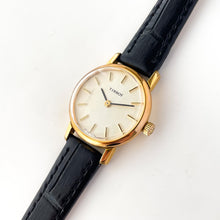 Load image into Gallery viewer, Gold-Plated Tissot Mechanical Watch with Black Leather Strap
