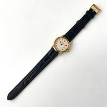 Load image into Gallery viewer, Vintage Ladies&#39; Gold-Plated Raymond Weil Quartz Watch with Black Leather Strap
