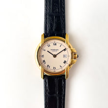 Load image into Gallery viewer, Vintage Ladies&#39; Gold-Plated Raymond Weil Quartz Watch with Black Leather Strap
