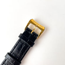 Load image into Gallery viewer, Vintage Ladies&#39; Gold-Plated Raymond Weil Quartz Watch with Black Leather Strap
