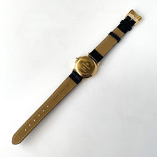 Load image into Gallery viewer, Vintage Ladies&#39; Gold-Plated Raymond Weil Quartz Watch with Black Leather Strap
