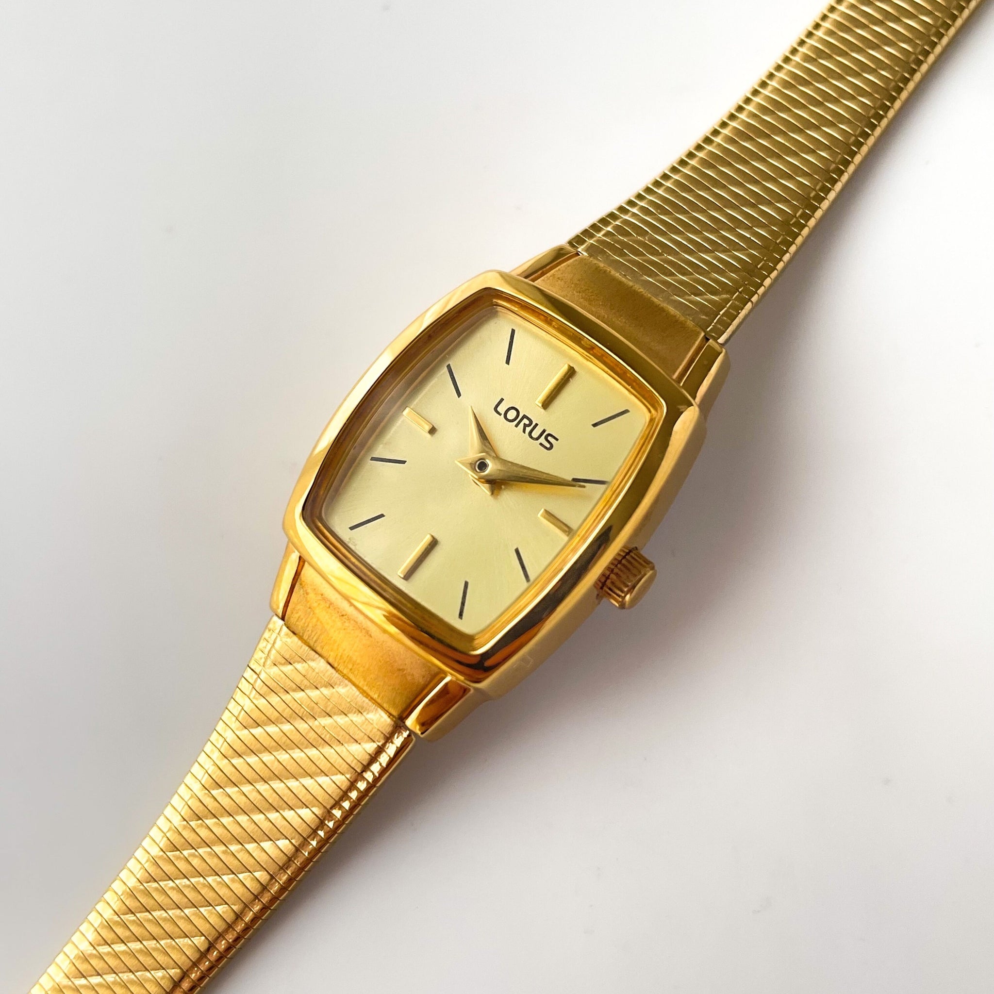 Ladies gold plated top bracelet watch