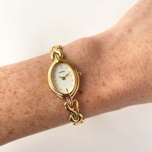 Load image into Gallery viewer, Ladies Lorus Watch with Gold Tone Bracelet and White Oval Dial
