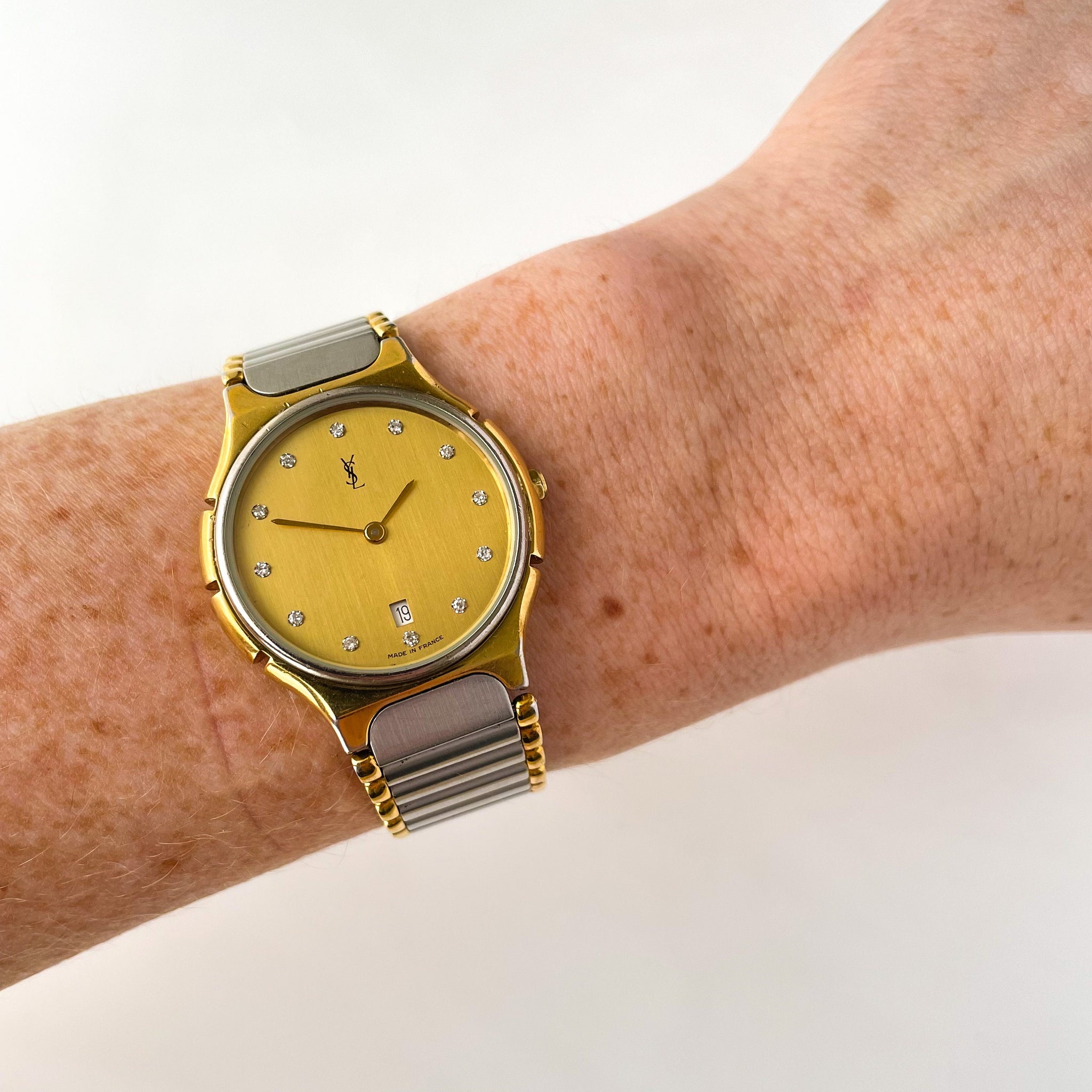 Vintage Yves Saint Laurent Watch Steel With Gold Toned Details - Etsy