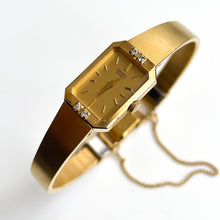 Load image into Gallery viewer, Ladies&#39; 1990s Rectangular Seiko Quartz Watch With Gold-Plated Case and 4 Diamonds
