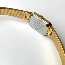 Load image into Gallery viewer, Ladies&#39; 1990s Rectangular Seiko Quartz Watch With Gold-Plated Case and 4 Diamonds
