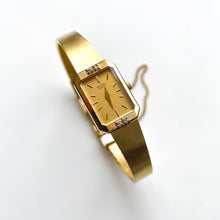 Load image into Gallery viewer, Ladies&#39; 1990s Rectangular Seiko Quartz Watch With Gold-Plated Case and 4 Diamonds
