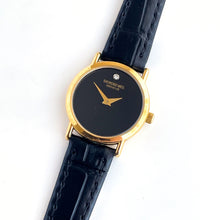 Load image into Gallery viewer, Ladies&#39; Gold-Plated Raymond Weil Quartz Watch with Leather Strap and Black Dial
