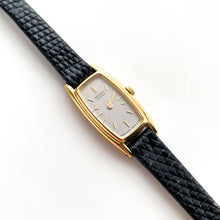 Load image into Gallery viewer, Very Thin 1980s Gold-Tone Ladies&#39; Seiko Watch with Leather Strap
