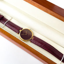 Load image into Gallery viewer, Vintage Cartier Must Vendôme Vermeil Large Quartz Watch - Gold-Plated Silver 925 with Burgundy Dial - Boxed
