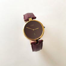 Load image into Gallery viewer, Vintage Cartier Must Vendôme Vermeil Large Quartz Watch - Gold-Plated Silver 925 with Burgundy Dial - Boxed
