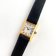 Load image into Gallery viewer, Ladies&#39; 1990s Seiko Tank Quartz Watch With Black Leather Strap
