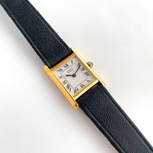 Load image into Gallery viewer, Ladies&#39; 1990s Seiko Tank Quartz Watch With Black Leather Strap
