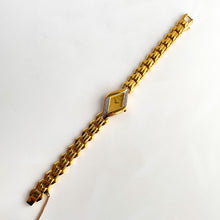 Load image into Gallery viewer, Very Rare 1995 Gold-Plated Asymmetrical Lassale (Seiko) Quartz Watch with Gold Dial and Diamond Set Bezel
