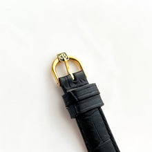 Load image into Gallery viewer, Ladies&#39; Gold-Plated Christian Bernard Quartz Watch with Black Leather Strap
