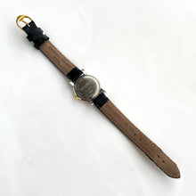 Load image into Gallery viewer, Ladies&#39; Gold-Plated Christian Bernard Quartz Watch with Black Leather Strap
