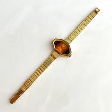 Load image into Gallery viewer, 1970s Gold-Plated Citizen Mechanical Watch with Octagon Case and Orange Dial
