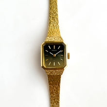 Load image into Gallery viewer, 1978 Gold-Tone Mechanical Seiko Watch with Green Gradient Dial
