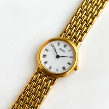 Load image into Gallery viewer, Vintage 1990s Gold-Plated Ladies&#39; Seiko Quartz Watch with Round White Dial
