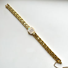 Load image into Gallery viewer, Very Rare 1995 Gold-Plated Lassale (Seiko) Quartz Watch with Light Pink Dial and Oval Diamond Set Bezel
