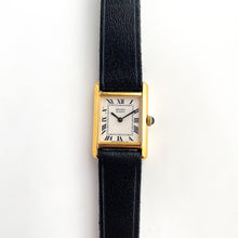 Load image into Gallery viewer, Ladies&#39; 1990s Seiko Tank Quartz Watch With Black Leather Strap
