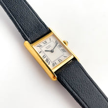 Load image into Gallery viewer, Ladies&#39; 1990s Seiko Tank Quartz Watch With Black Leather Strap
