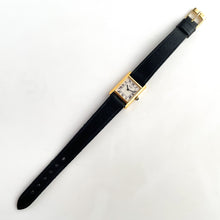 Load image into Gallery viewer, Ladies&#39; 1990s Seiko Tank Quartz Watch With Black Leather Strap
