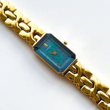 Load image into Gallery viewer, Very Rare 1995 Gold-Plated Lassale (Seiko) Quartz Watch with Stunning Blue and Pink Dial and Faceted Glass
