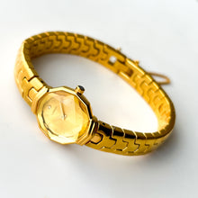 Load image into Gallery viewer, Very Rare 1990s Gold-Plated Lassale (Seiko) Quartz Watch with Gold Dial and Faceted Crystal
