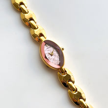 Load image into Gallery viewer, Very Rare 1990s Gold-Plated Lassale (Seiko) Quartz Watch with Light Pink Oval Dial
